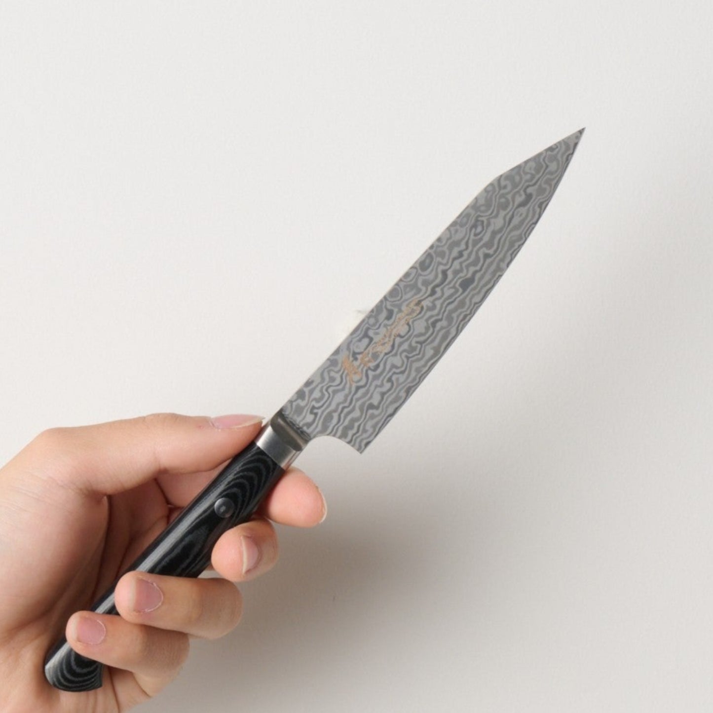 Takayuki Sakai | Coreless Damascus | Sword-shaped Petty | 120mm | Micarta