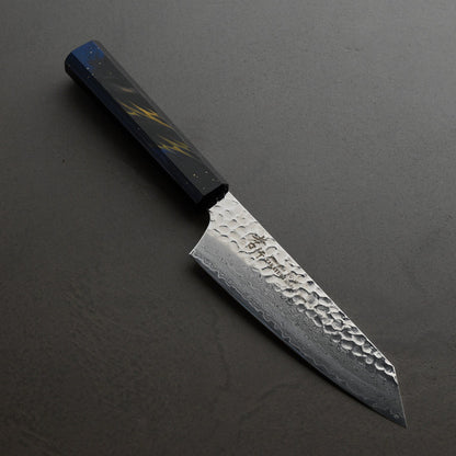 堺孝行｜33層ダマスカス樫漆｜剣型三徳包丁｜160mm｜彩石