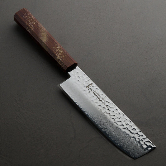 Sakai Takayuki | 33-layer Damascus Oak Lacquer | Japanese Vegetable Knife | 160mm | Seiren