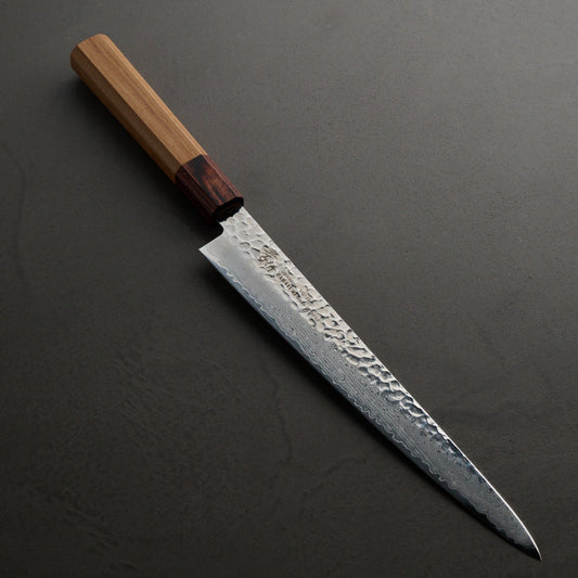 Sakai Takayuki | 33-Layer Hammered Damascus Japanese Style | Japanese Sujihiki Knife | 240mm | Zelkova