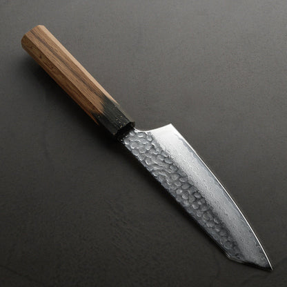 堺孝行｜33層ダマスカス樫漆｜剣型三徳包丁｜160mm｜黒伸