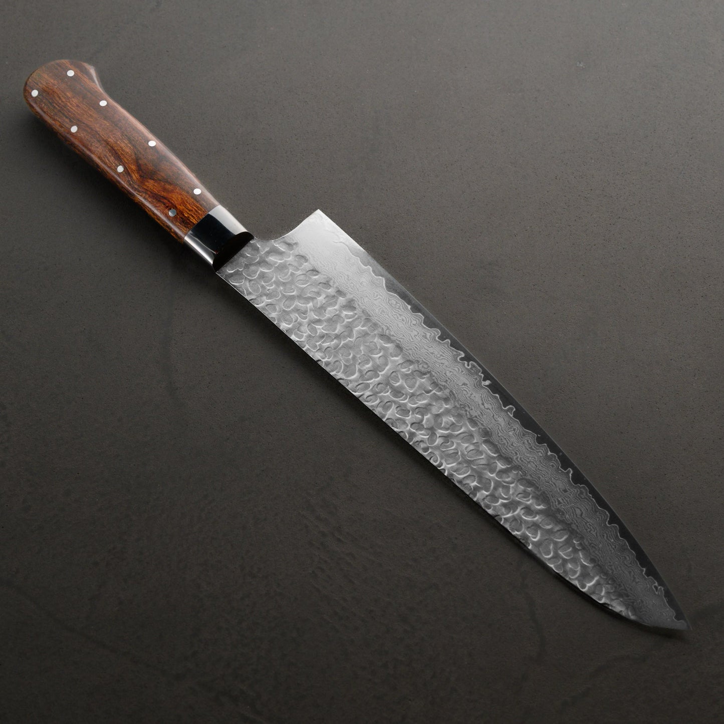 Takayuki Sakai | 33-Layer Hammered Damascus Sugihara Model | Gyuto | 240mm | Desert Ironwood