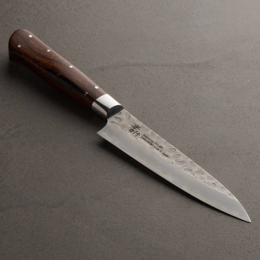 Takayuki Sakai | 33-Layer Hammered Damascus Sugihara Model | Pete Knife | 150mm | Desert Ironwood