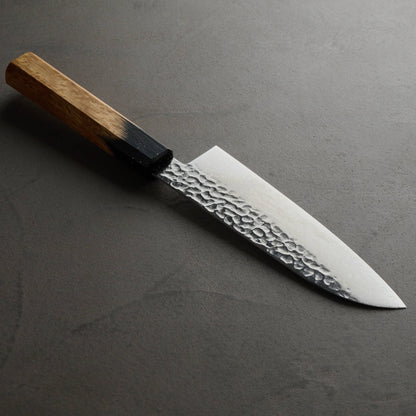 堺孝行｜33層ダマスカス樫漆｜和三徳包丁｜170mm｜黒伸