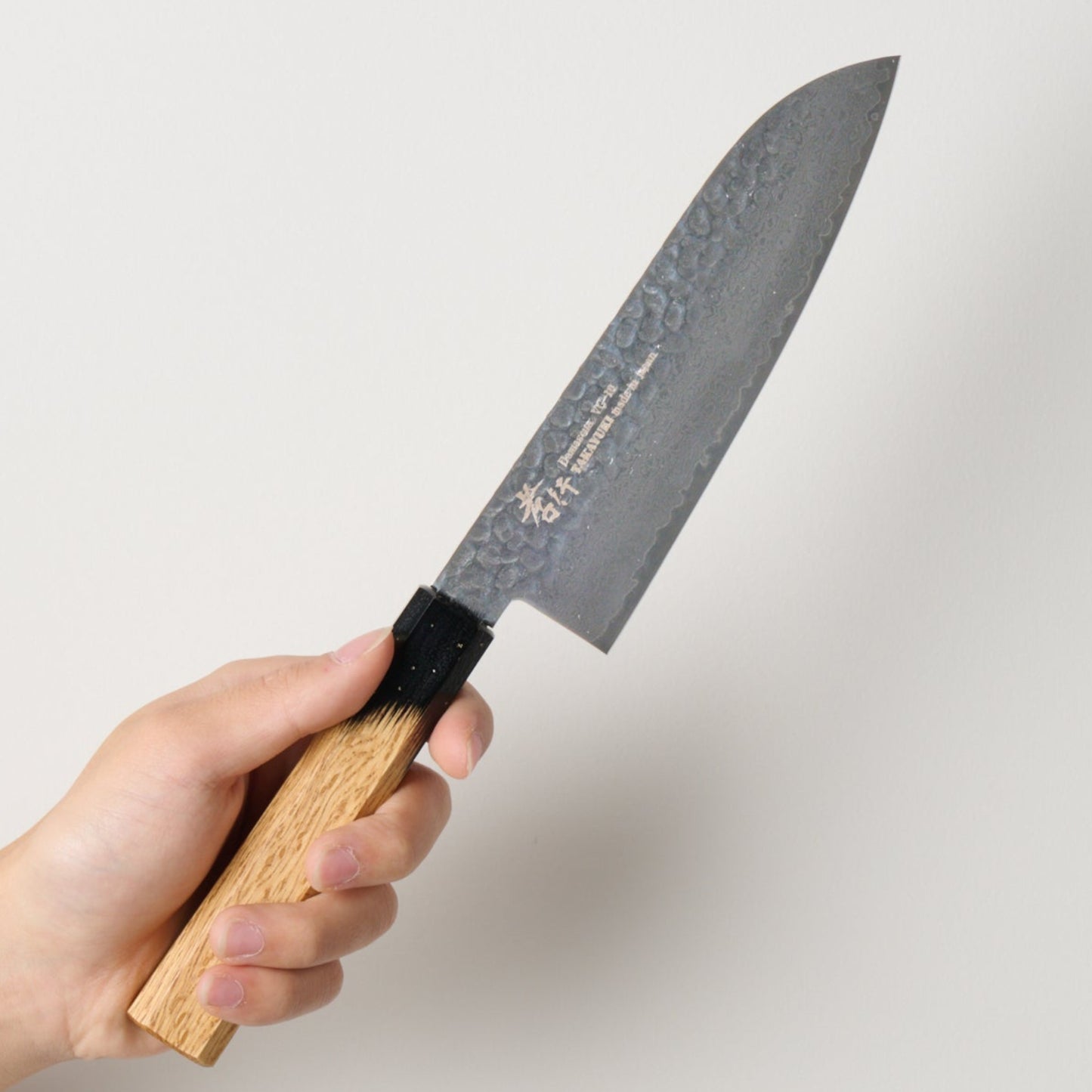 堺孝行｜33層ダマスカス樫漆｜和三徳包丁｜170mm｜黒伸