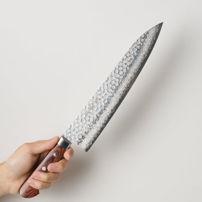 Sakai Takayuki | 33-Layer Hammered Damascus | Gyuto | 240mm | Mahogany