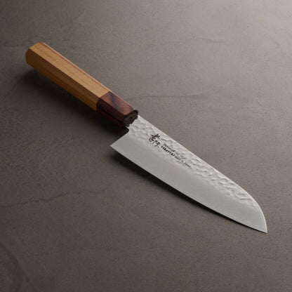 Sakai Takayuki | 33-Layer Hammered Damascus Japanese Style | Japanese Santoku Knife | 170mm | Zelkova